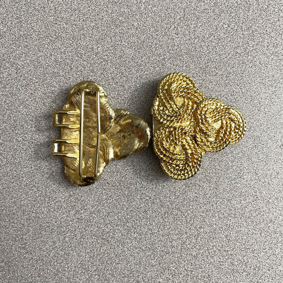Gay Boyer Rope Knot Belt Buckle Gold-Tone Statement Vintage 80s "Fits 2in Belt" - Picture 3 of 8